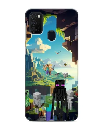 Чехол для Samsung Galaxy M21 с картинкой «Эндермен в лесу»