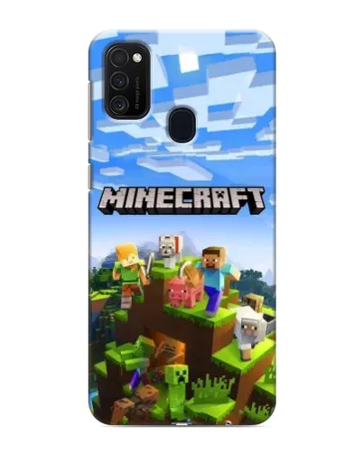 Чехол для Samsung Galaxy M21 с картинкой «Minecraft классический мир»