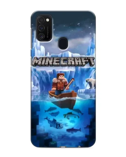 Чехол для Samsung Galaxy M21 с картинкой «Minecraft ледяной мир»