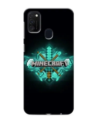 Чехол для Samsung Galaxy M21 с картинкой «Minecraft Diamond лого»