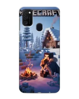 Чехол для Samsung Galaxy M21 с картинкой «Зимний Minecraft»