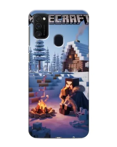 Чехол для Samsung Galaxy M21 с картинкой «Зимний Minecraft»