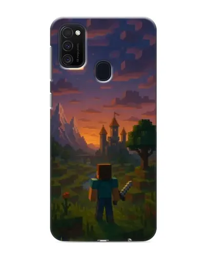 Чехол для Samsung Galaxy M21 с картинкой «Стив у башни»