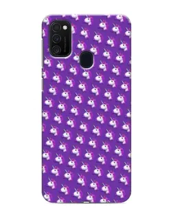 Чехол для Samsung Galaxy M21 с картинкой «Единороги на фиолетовом»