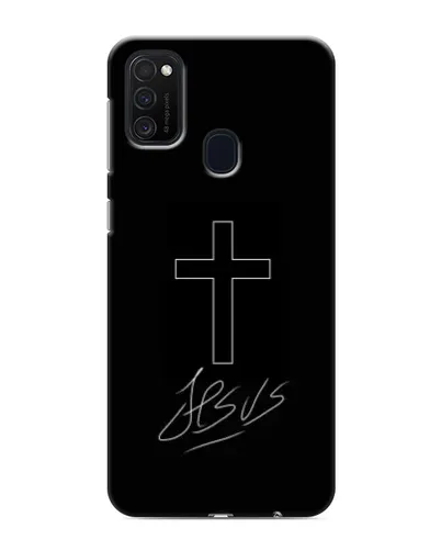 Чехол для Samsung Galaxy M21 с картинкой «Графический крест Jesus» Чехол для Samsung Galaxy M21 с картинкой «Графический крест Jesus»