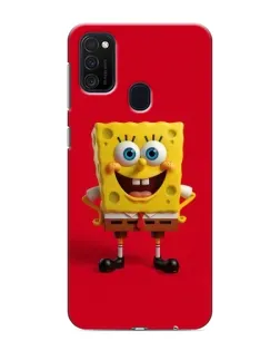 Чехол для Samsung Galaxy M21 с картинкой «Спанч Боб на красном»