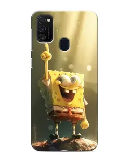Чехол для Samsung Galaxy M21 с картинкой «Сияющий Спанч Боб»