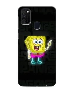 Чехол для Samsung Galaxy M21 с картинкой «Неоновый Губка Боб»