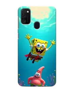 Чехол для Samsung Galaxy M21 с картинкой «Спанч Боб под водой»