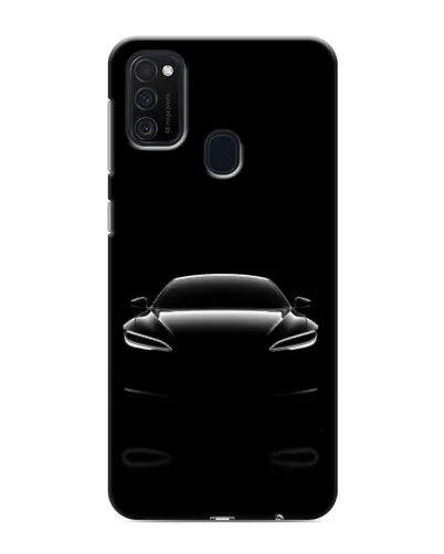 Чехол для Samsung Galaxy M21 с картинкой «Силуэт Tesla Night»