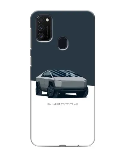 Чехол для Samsung Galaxy M21 с картинкой «Серебристый Cybertruck Tesla»