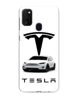 Чехол для Samsung Galaxy M21 с картинкой «Tesla White Style»