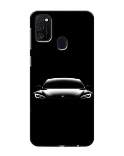 Чехол для Samsung Galaxy M21 с картинкой «Фары Tesla Night»