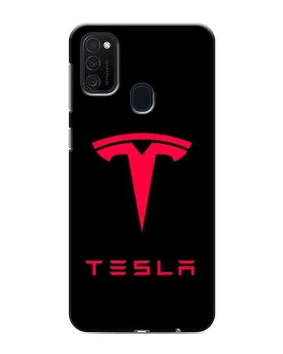 Чехол для Samsung Galaxy M21 с картинкой «Tesla Red Logo»