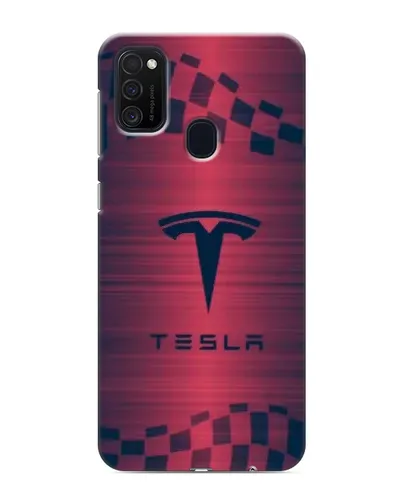 Чехол для Samsung Galaxy M21 с картинкой «Тесла красный карбон»