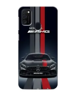 Чехол для Samsung Galaxy M21 с картинкой «Mercedes — белый карбон»