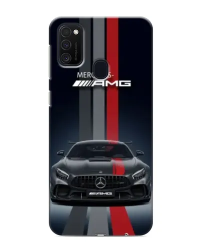 Чехол для Samsung Galaxy M21 с картинкой «Mercedes — белый карбон»