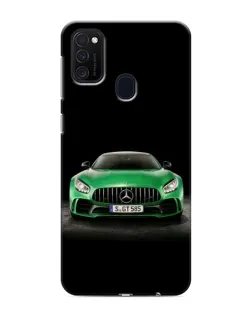 Чехол для Samsung Galaxy M21 с картинкой «Mercedes — неоновый лого»