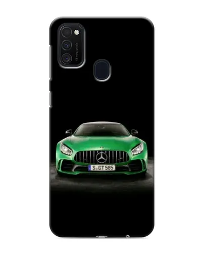 Чехол для Samsung Galaxy M21 с картинкой «Mercedes — неоновый лого»