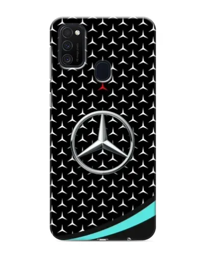 Чехол для Samsung Galaxy M21 с картинкой «Mercedes — бирюзовый акцент»