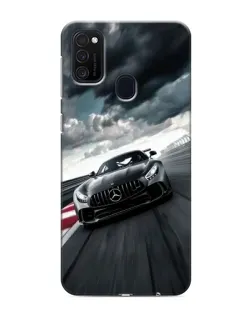Чехол для Samsung Galaxy M21 с картинкой «Гоночный Mercedes AMG»