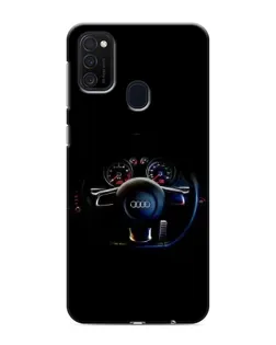 Чехол для Samsung Galaxy M21 с картинкой «Салон Audi — руль»