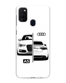 Чехол для Samsung Galaxy M21 с картинкой «Audi — контрастный дизайн»