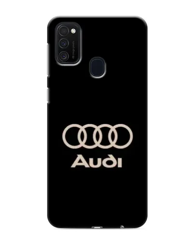 Чехол для Samsung Galaxy M21 с картинкой «Audi — золотой логотип»