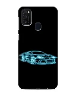 Чехол для Samsung Galaxy M21 с картинкой «Неоновый контур Lamborghini»