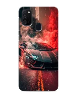 Чехол для Samsung Galaxy M21 с картинкой «Lamborghini красный дым»