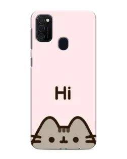 Чехол для Samsung Galaxy M21 с картинкой «Пушин говорит Hi»