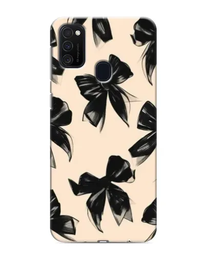 Чехол для Samsung Galaxy M21 с картинкой «Паттерн черные банты»