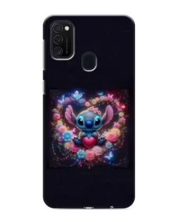 Чехол для Samsung Galaxy M21 с картинкой «Stitch в цветах»