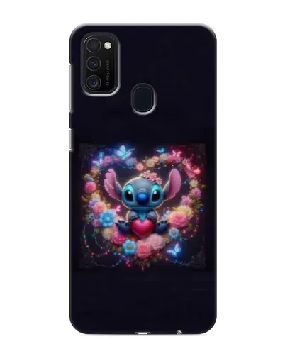 Чехол для Samsung Galaxy M21 с картинкой «Stitch в цветах»