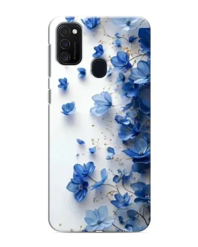 Чехол для Samsung Galaxy M21 с картинкой «Голубой цветочный каскад»