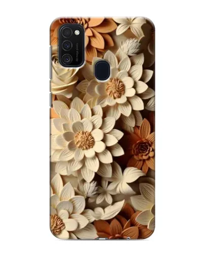 Чехол для Samsung Galaxy M21 с картинкой «Бежевый флористический декор»