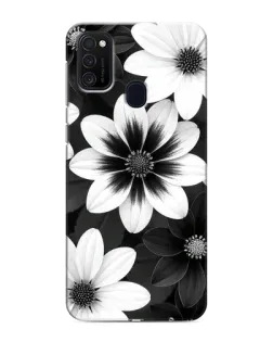 Чехол для Samsung Galaxy M21 с картинкой «Монохромные астры»