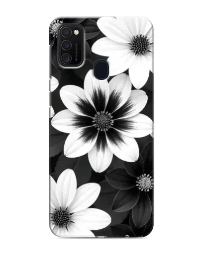 Чехол для Samsung Galaxy M21 с картинкой «Монохромные астры»