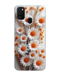 Чехол для Samsung Galaxy M21 с картинкой «Белые сухоцветы»