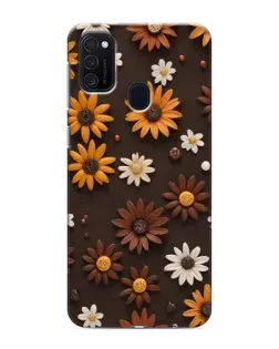Чехол для Samsung Galaxy M21 с картинкой «Узор из маленьких подсолнухов»