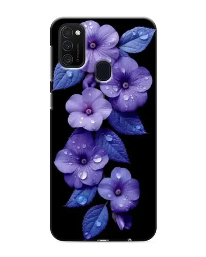 Чехол для Samsung Galaxy M21 с картинкой «Фиолетовые цветы с росою»