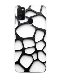 Чехол для Samsung Galaxy M21 с картинкой «Белая объемная сетка»