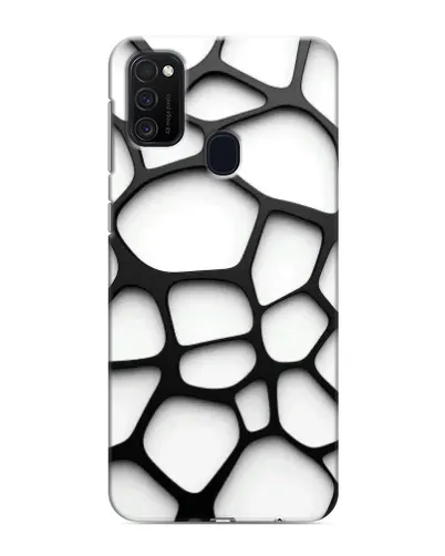 Чехол для Samsung Galaxy M21 с картинкой «Белая объемная сетка» Чехол для Samsung Galaxy M21 с картинкой «Белая объемная сетка»