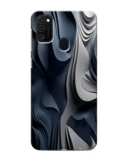 Чехол для Samsung Galaxy M21 с картинкой «Объемные синие складки»