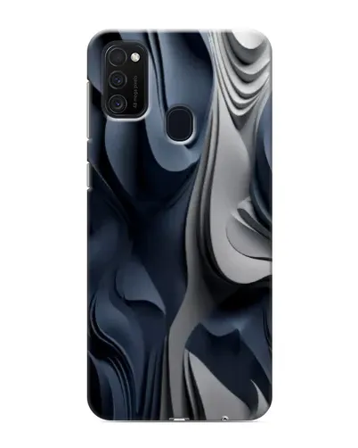 Чехол для Samsung Galaxy M21 с картинкой «Объемные синие складки» Чехол для Samsung Galaxy M21 с картинкой «Объемные синие складки»