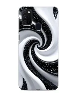 Чехол для Samsung Galaxy M21 с картинкой «Черно-белая спираль»