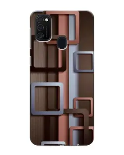 Чехол для Samsung Galaxy M21 с картинкой «Коричневые объемные квадраты»