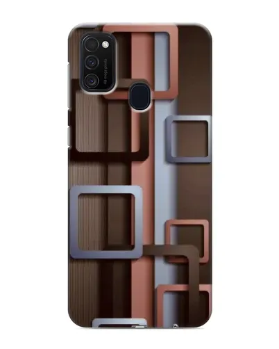 Чехол для Samsung Galaxy M21 с картинкой «Коричневые объемные квадраты» Чехол для Samsung Galaxy M21 с картинкой «Коричневые объемные квадраты»