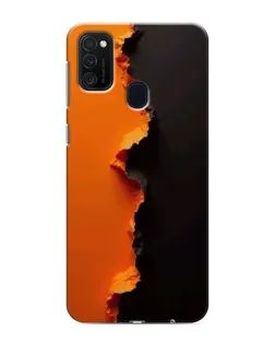 Чехол для Samsung Galaxy M21 с картинкой «Оранжевый разлом»