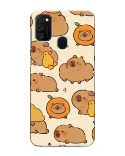 Чехол для Samsung Galaxy M21 с картинкой «Капибары с апельсинами»
